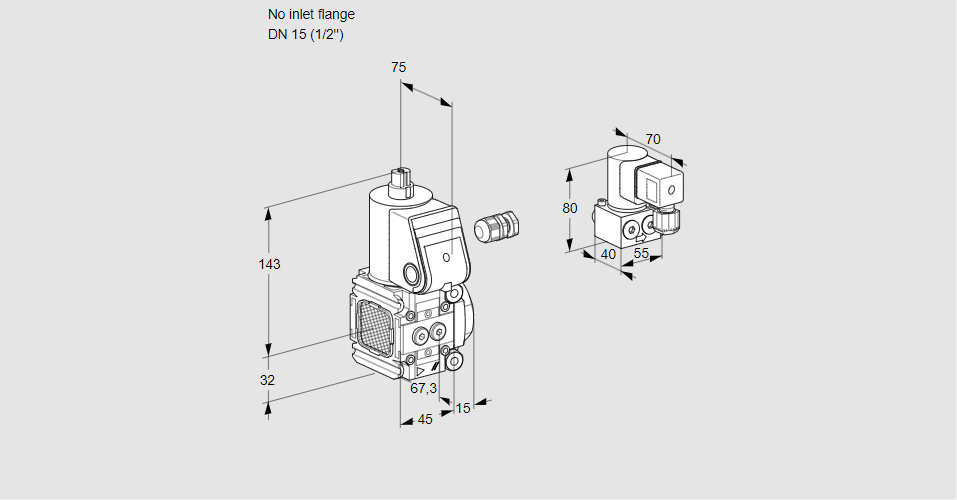 Клапан эл.магнитный газовый VAS 1-/15R/NW