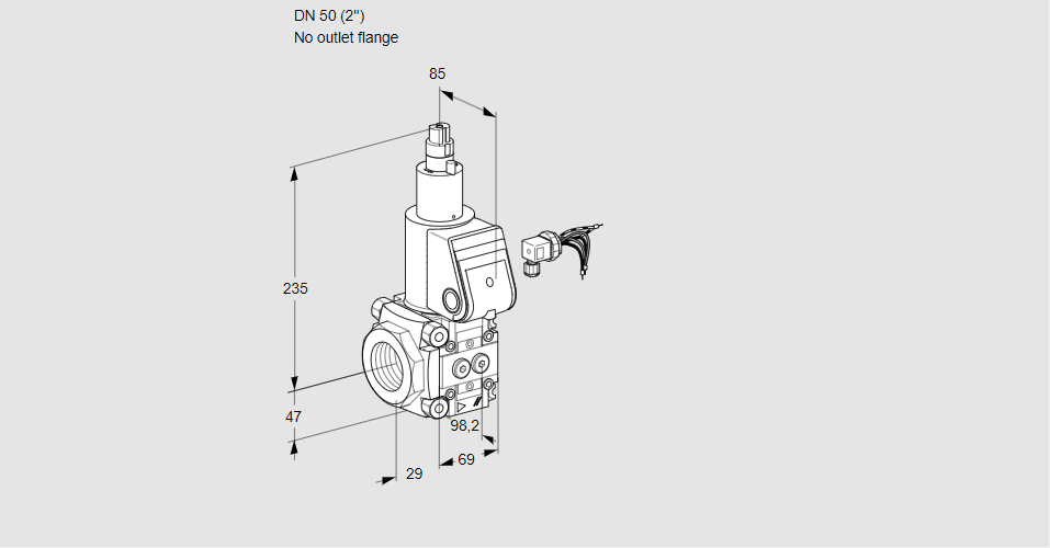 Клапан эл.магнитный газовый VAS 250/-R/LW