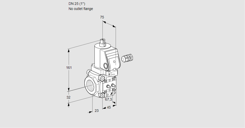 Клапан эл.магнитный газовый VAS 125/-R/NWSR