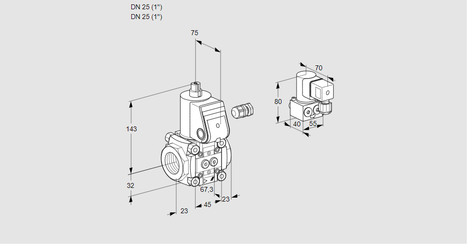 Клапан эл.магнитный газовый VAS 125R/NW