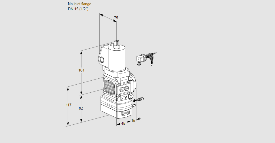 Регулятор соотношения газ/воздух 1:1  с эл.магнитным клапаном VAG 1-/15R/NQSLBE
