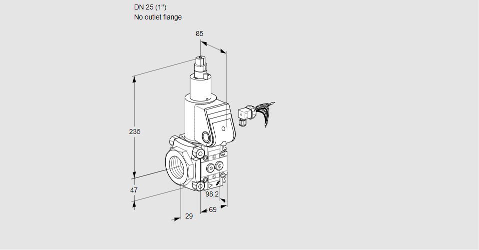 Клапан эл.магнитный газовый VAS 225/-R/LW