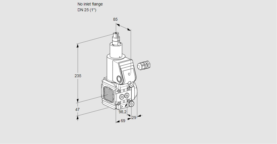 Клапан эл.магнитный газовый VAS 2-/25R/LW