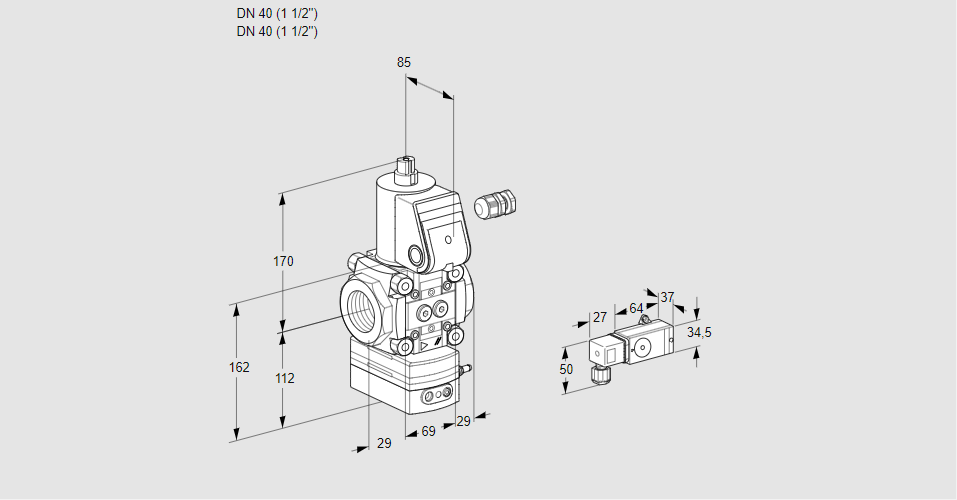 Регулятор давления с эл.магнитным клапаном VAD 240R/NW-100A