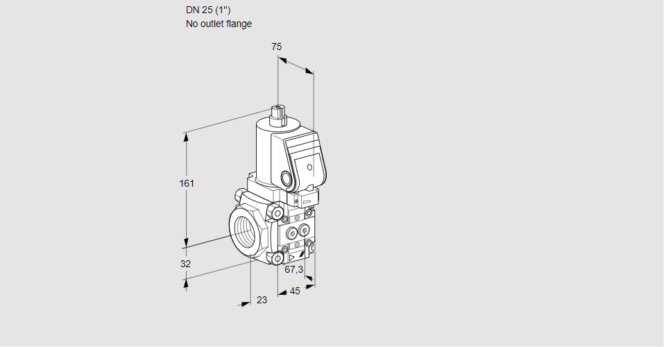 Клапан эл.магнитный газовый VAS 125/-R/NWGR