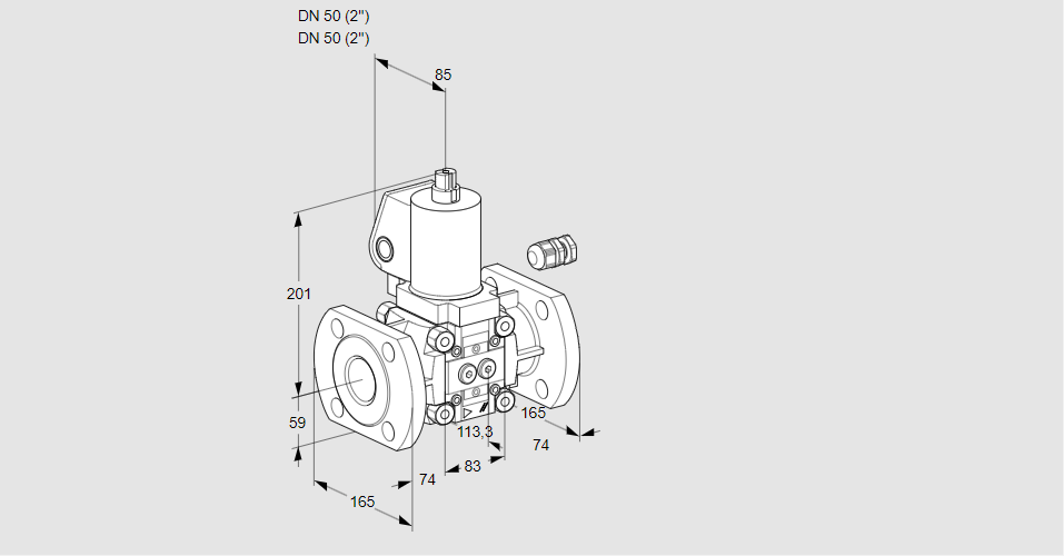 Клапан эл.магнитный газовый VAS 350F/NWGL