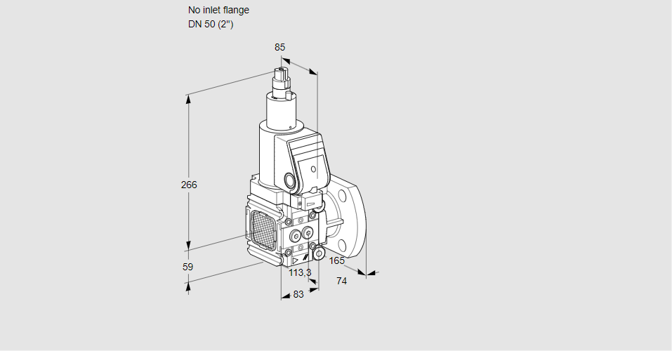 Клапан эл.магнитный газовый VAS 3-/50F/LWGR