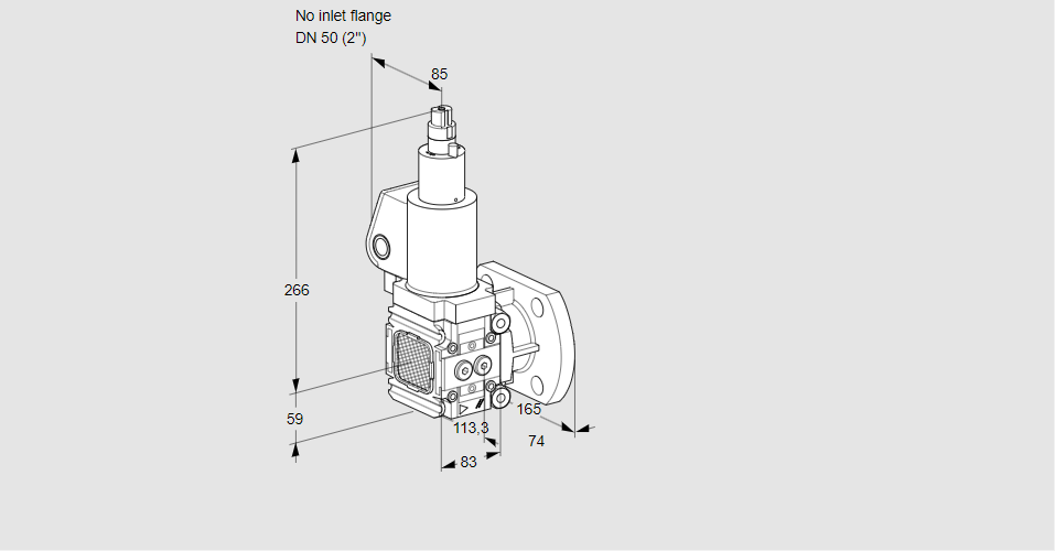 Клапан эл.магнитный газовый VAS 3-/50F/LWGL