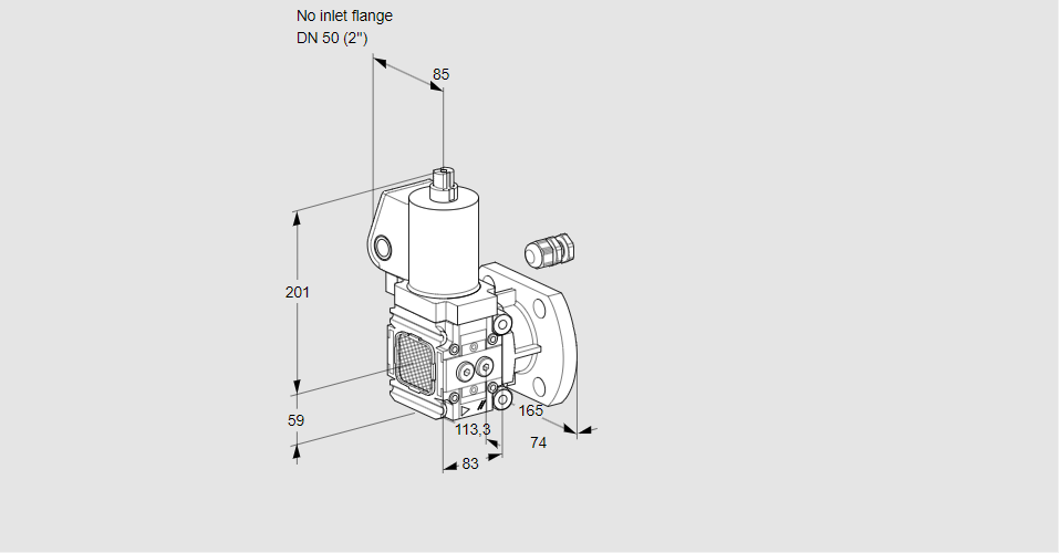 Клапан эл.магнитный газовый VAS 3-/50F/NKGL
