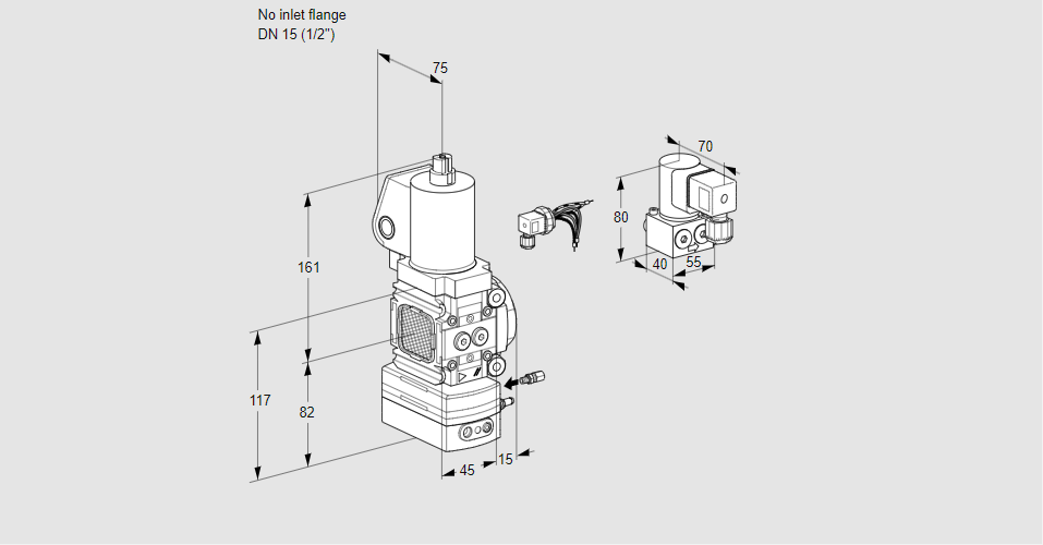 Регулятор соотношения газ/воздух 1:1  с эл.магнитным клапаном VAG 1-/15R/NWSLBE