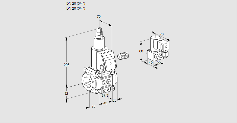 Клапан эл.магнитный газовый VAS 120R/LW