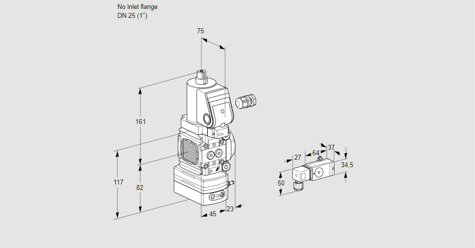 Регулятор давления с эл.магнитным клапаном VAD 1-/25R/NWSR-100A