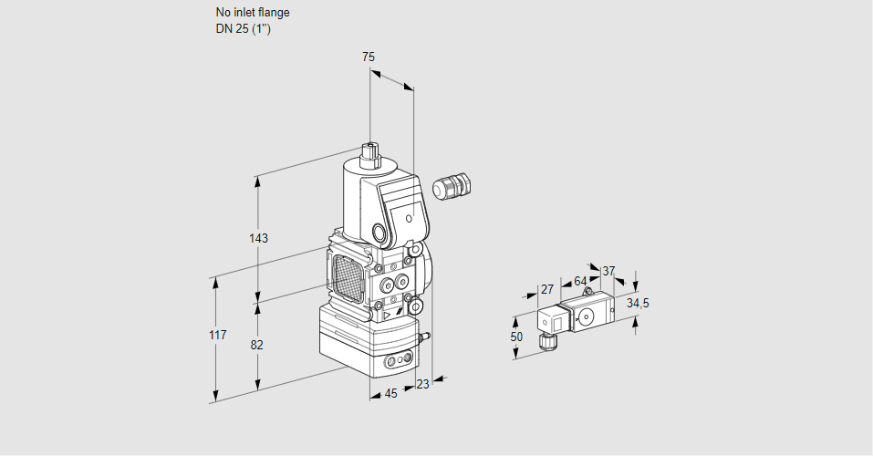 Регулятор давления с эл.магнитным клапаном VAD 1-/25R/NW-100A
