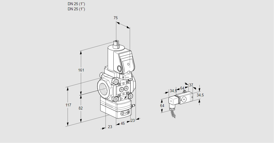 Регулятор давления с эл.магнитным клапаном VAD 1T25N/NQSR-100A