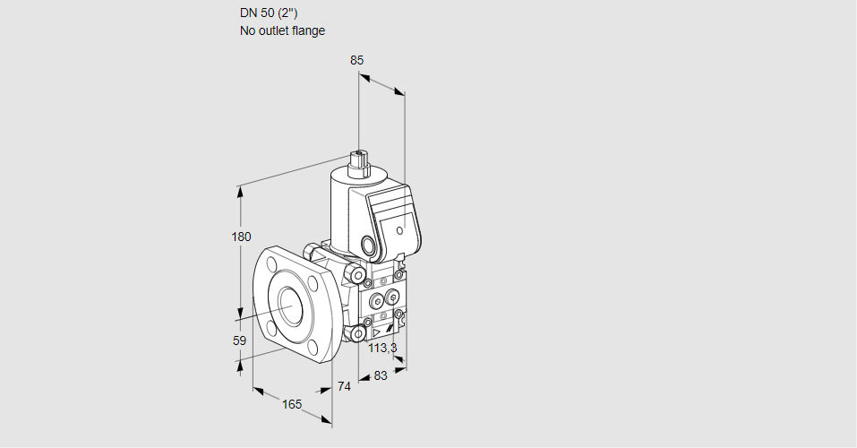 Клапан эл.магнитный газовый VAS 350/-F/NW