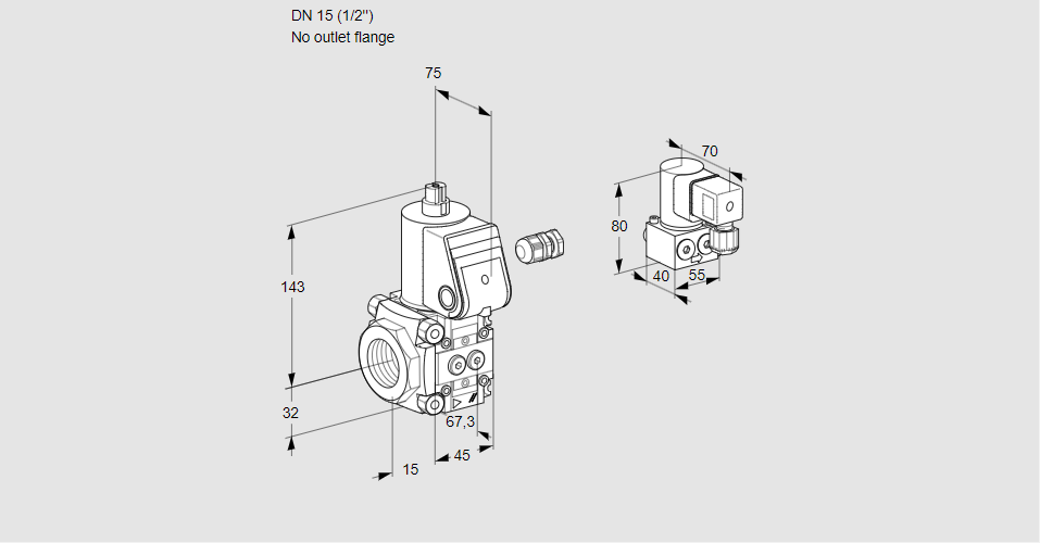 Клапан эл.магнитный газовый VAS 115/-R/NW