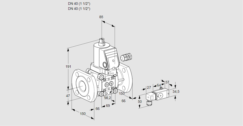 Клапан эл.магнитный газовый VAS 240F/NWSR