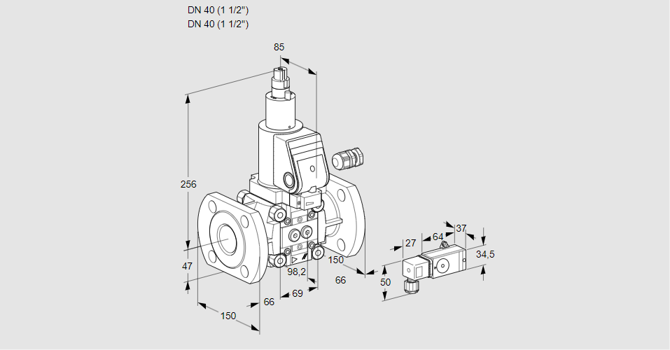 Клапан эл.магнитный газовый VAS 240F/LWGR