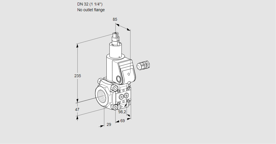 Клапан эл.магнитный газовый VAS 232/-R/LW
