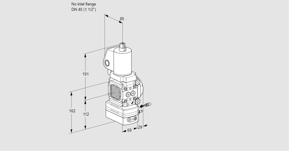 Регулятор соотношения газ/воздух 1:1  с эл.магнитным клапаном VAG 2-/40R/NWGLAE
