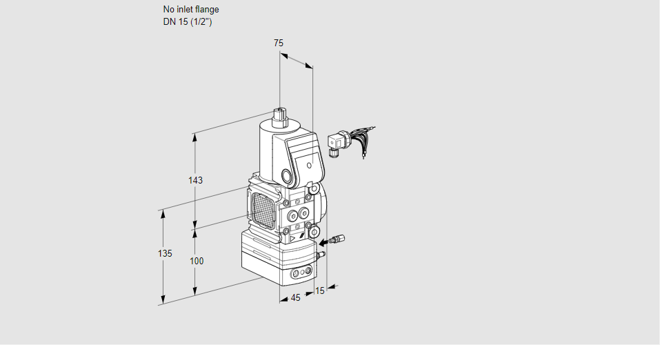 Регулятор расхода газа с эл.магнитным клапаном VAH 1-/15R/NKBE