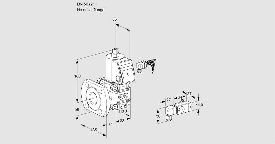 Клапан эл.магнитный газовый VAS 350/-F/NW
