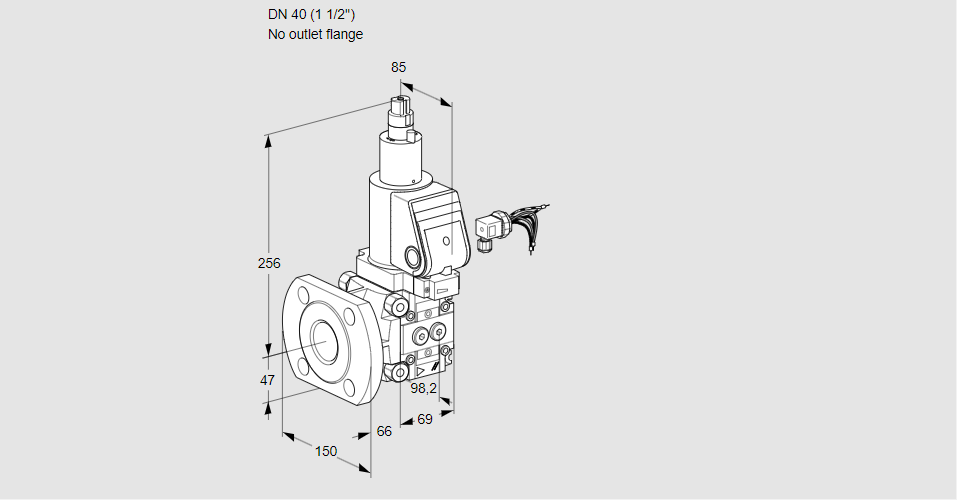 Клапан эл.магнитный газовый VAS 240/-F/LWGR