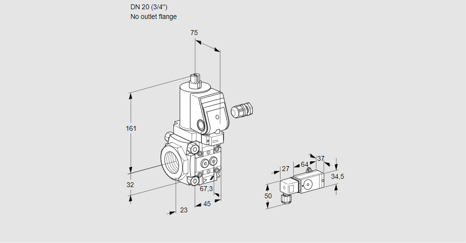 Клапан эл.магнитный газовый VAS 120/-R/NKGR