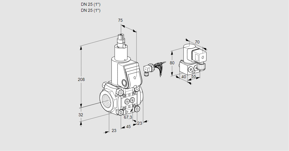 Клапан эл.магнитный газовый VAS 125R/LW