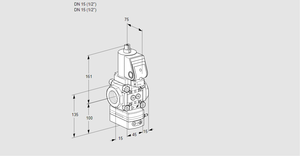 Регулятор расхода газа с эл.магнитным клапаном VAH 1T15N/NQSRBA