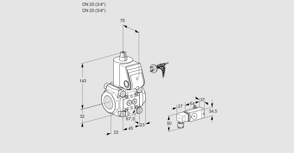 Клапан эл.магнитный газовый VAS 120R/NW