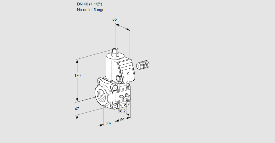 Клапан эл.магнитный газовый VAS 240/-R/NK