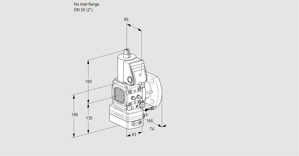 Регулятор соотношения газ/воздух 1:1  с эл.магнитным клапаном VAG 3-/50F/NWAE