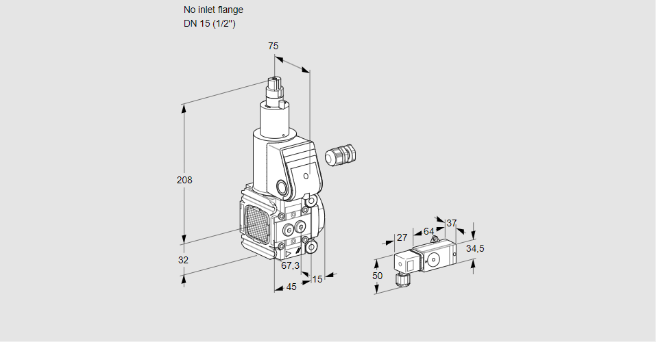Клапан эл.магнитный газовый VAS 1-/15R/LW