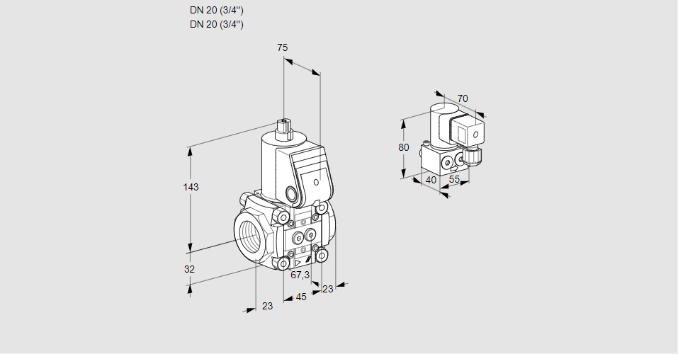 Клапан эл.магнитный газовый VAS 120R/NW