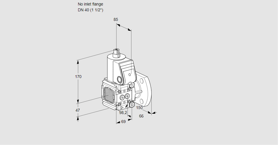 Клапан эл.магнитный газовый VAS 2-/40F/NW