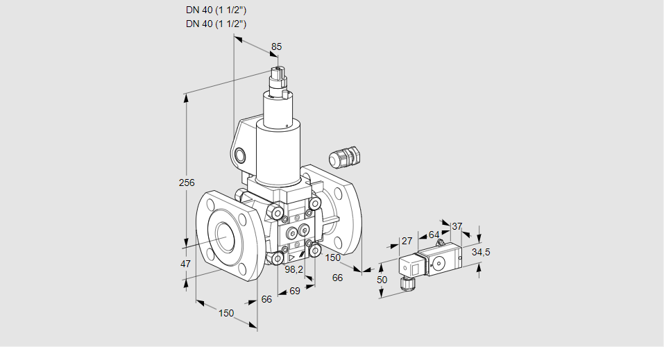 Клапан эл.магнитный газовый VAS 240F/LWSL