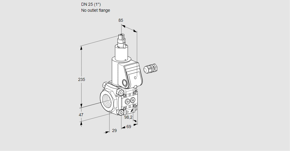 Клапан эл.магнитный газовый VAS 225/-R/LW