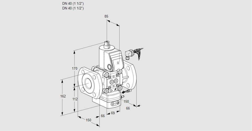 Регулятор соотношения газ/воздух 1:1  с эл.магнитным клапаном VAG 240F/NKAE