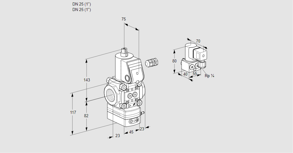 Регулятор давления с эл.магнитным клапаном VAD 125R/NW-100A