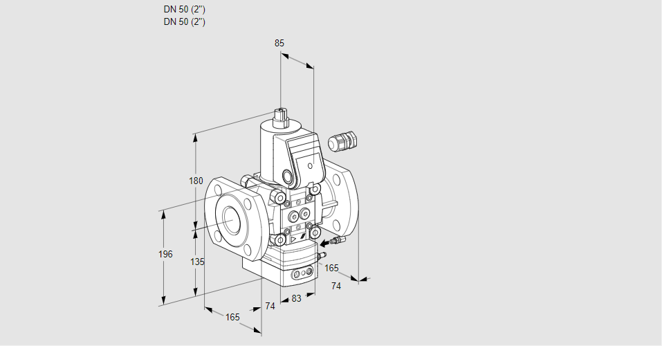 Регулятор соотношения газ/воздух 1:1  с эл.магнитным клапаном VAG 350F/NWAE