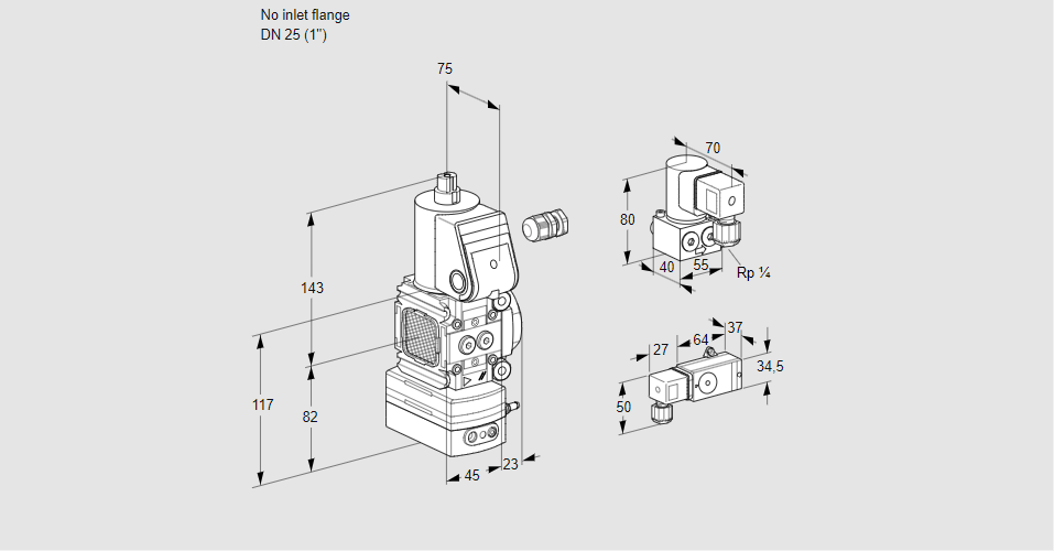 Регулятор давления с эл.магнитным клапаном VAD 1-/25R/NW-100A