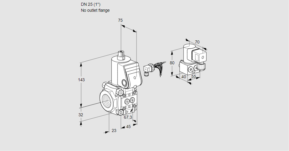 Клапан эл.магнитный газовый VAS 125/-R/NW