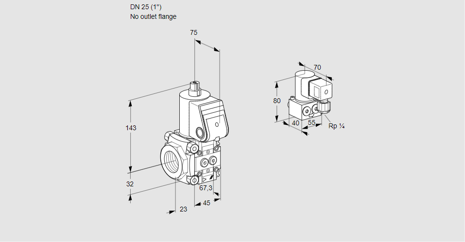 Клапан эл.магнитный газовый VAS 125/-R/NW