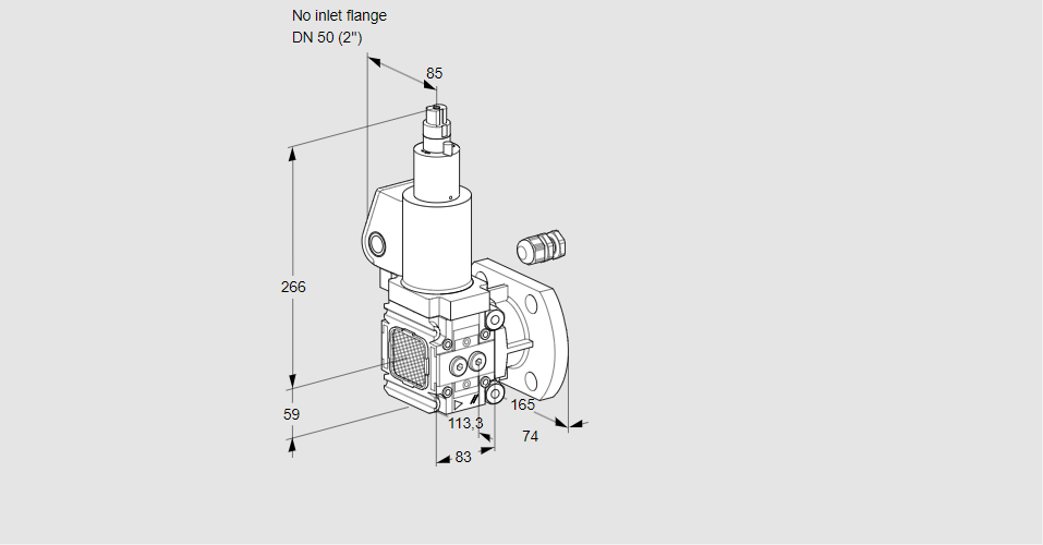 Клапан эл.магнитный газовый VAS 3-/50F/LKGL