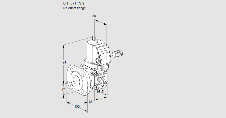 Клапан эл.магнитный газовый VAS 240/-F/NKGR