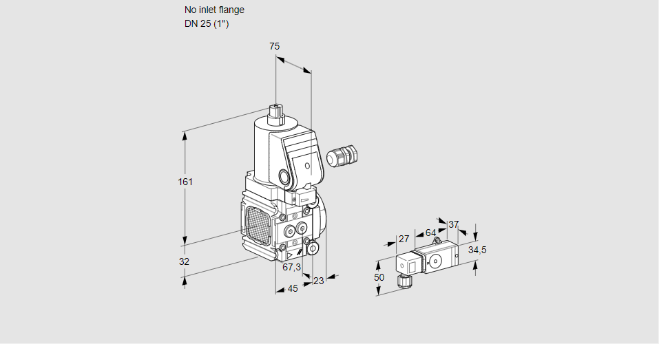 Клапан эл.магнитный газовый VAS 1-/25R/NWGR