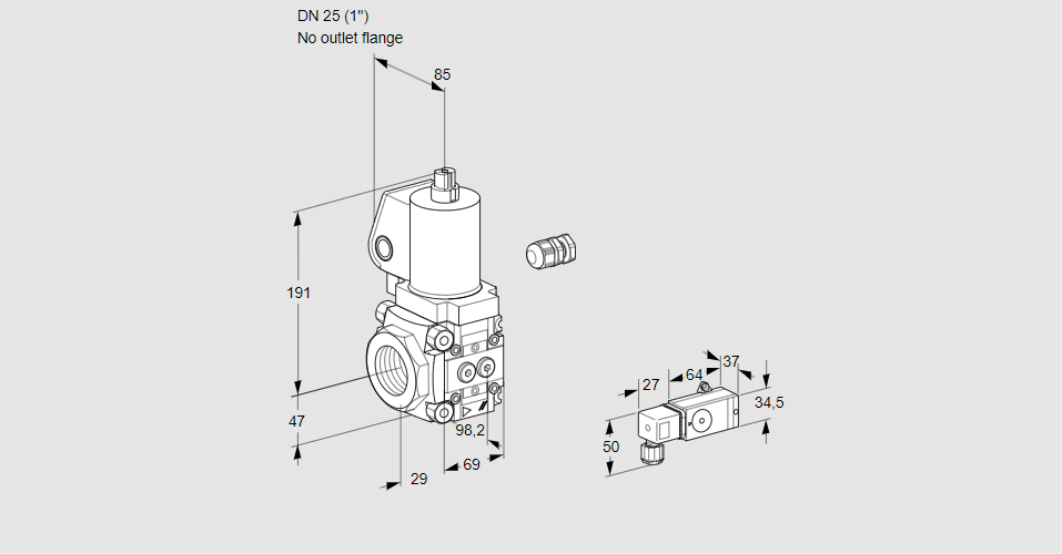 Клапан эл.магнитный газовый VAS 225/-R/NKSL
