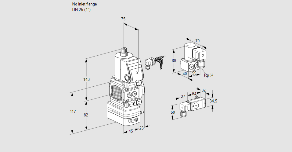 Регулятор давления с эл.магнитным клапаном VAD 1-/25R/NW-100A