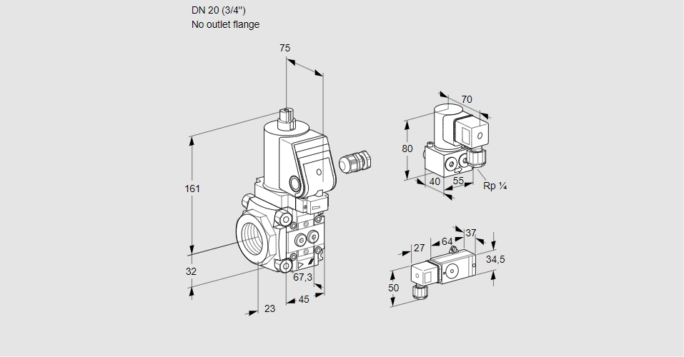 Клапан эл.магнитный газовый VAS 120/-R/NWSR